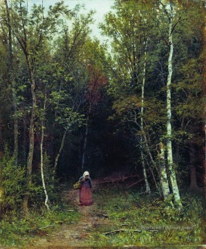 Ivan Ivanovich Shishkin œuvres - paysage avec une femme 1872 Ivan Ivanovitch